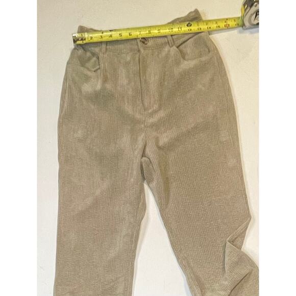Emory Park Cozy Zone Corduroy Pants Womens M Khaki High Rise Flare Split Hem NWT - Picture 4 of 13